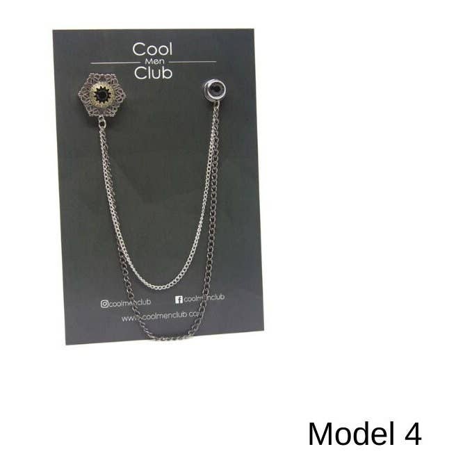 COOLMENCLUB - Vendita all'ingrosso Spille - 6 MODELLI DIVERSI/Spilla a catena per giacca fatta a mano/