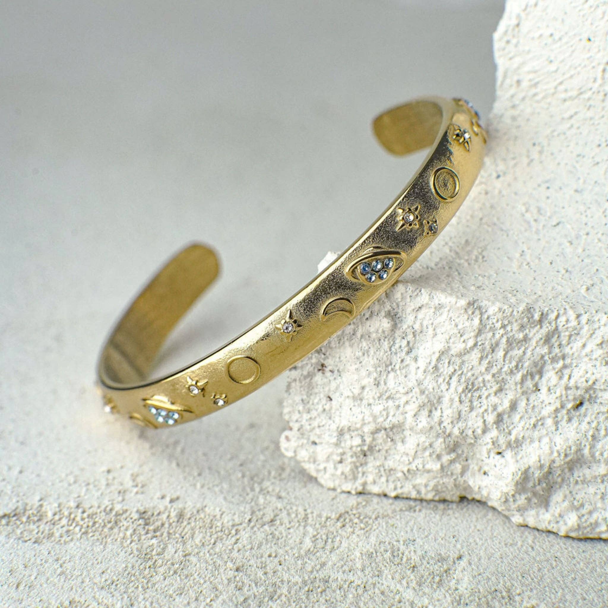 Faya & Co. - Wholesale Cuff Bracelet - Donata Celestial Gold Bangle Bracelet0