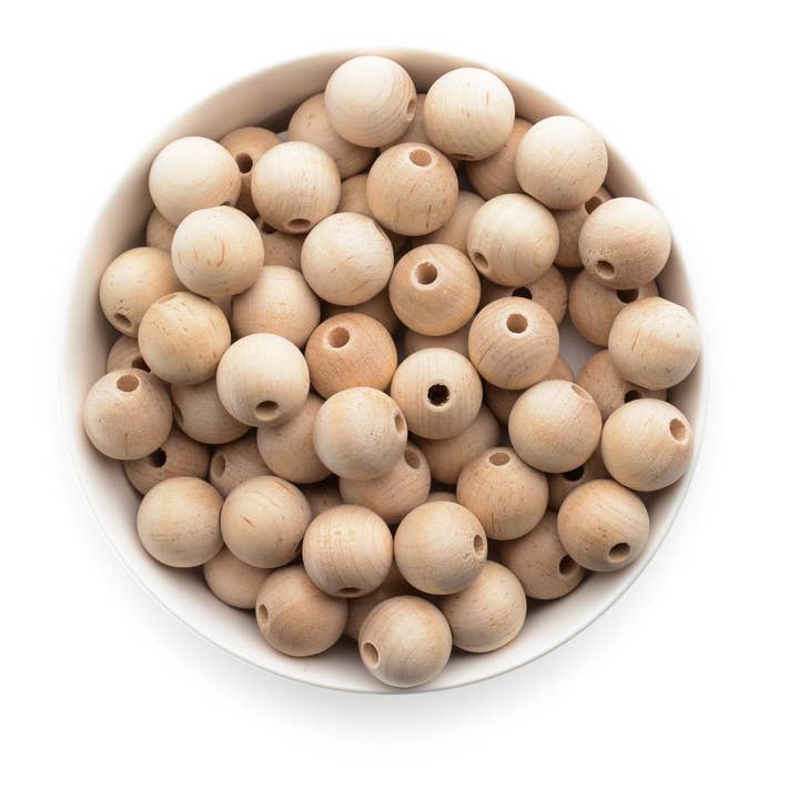 Cara & Co Silicone Craft Supply - Wholesale Beads - Round Maple Wood Beads