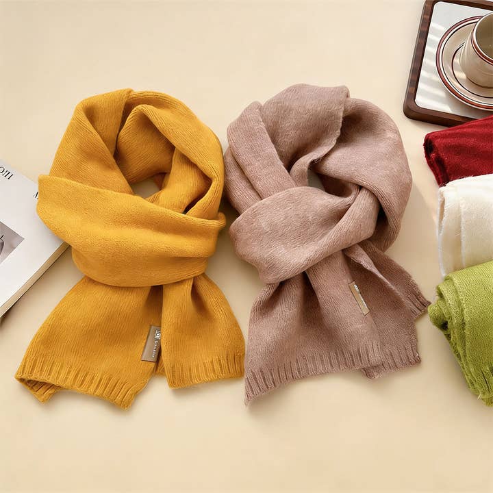 SOFT-TONED SOLID COLOR KNITTED SCARF_CWASC03814 for wholesale by DOUBLJU
