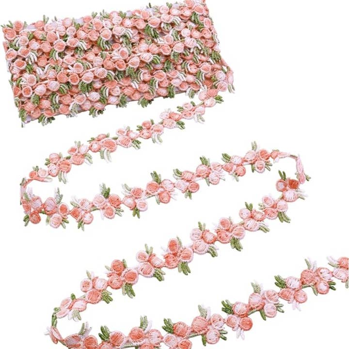 Flower Embroidered Lace Trim for wholesale by Dannagirl’s Designs