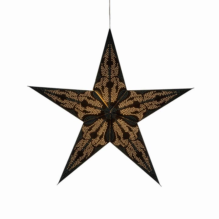 Artschatz LLC - Wholesale Paper Lantern/Lamp - Marrakesh ~5 P, 24", Black / Cyan Paper Star Light6