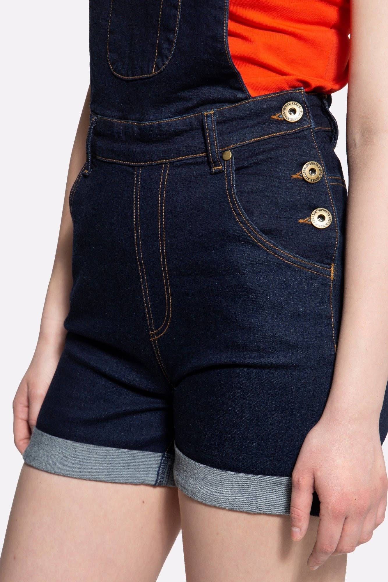 KING KEROSIN - Wholesale Shorts - Women's - Denim bib shorts13