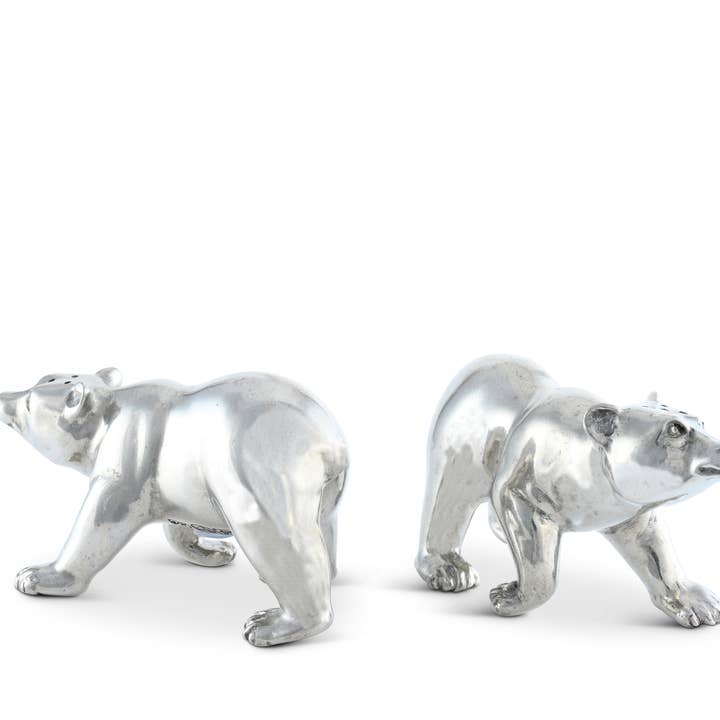Vagabond House - Wholesale Salt & Pepper Shaker Set - Pewter Polar Bear Salt & Pepper Shaker