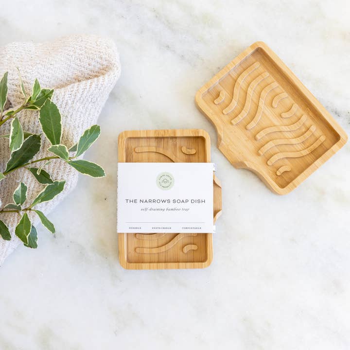 Earth Ahead - Wholesale Bath Soap Dish - The Narrows Self Draining Bamboo Soap Dish