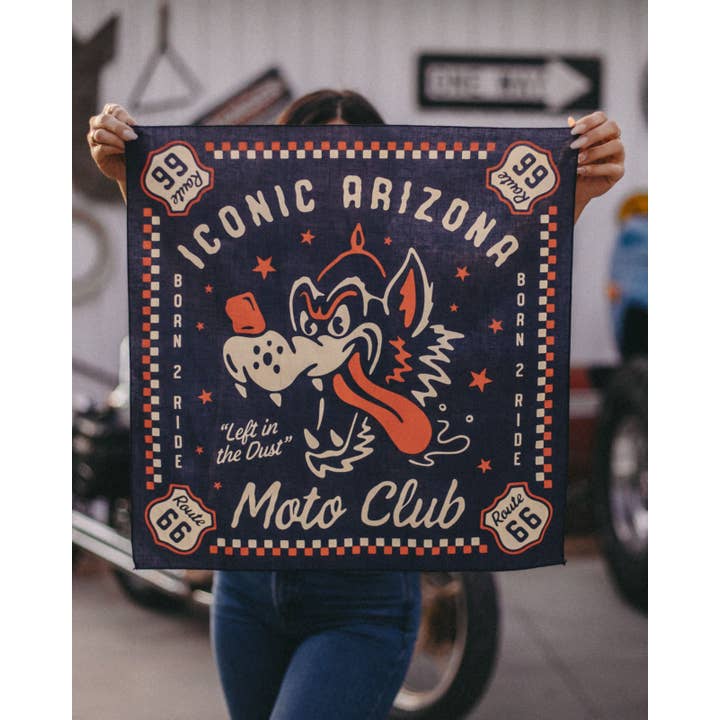 Left in the Dust Bandana - Route 66 for wholesale by Iconic Arizona