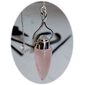 Master Sterling Pendulum - Rose quartz & Moonstone for wholesale by Crystal Earth Sterling