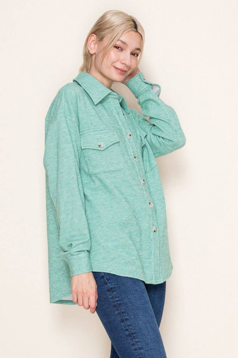 White Birch – Engroshandel Skjortejakke/shacket – til kvinder – T10369 Langærmet Solid Strikskjorte3