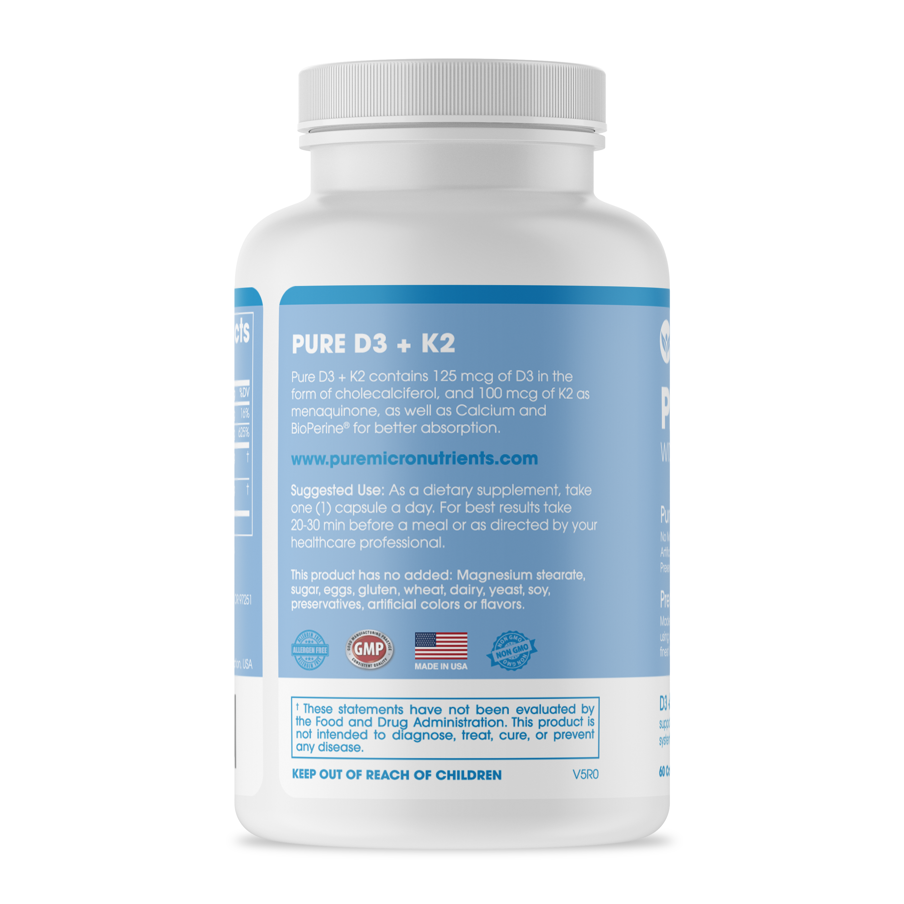 Pure Micronutrients - Wholesale Oral Supplement/Vitamin - Pure D3 + K210