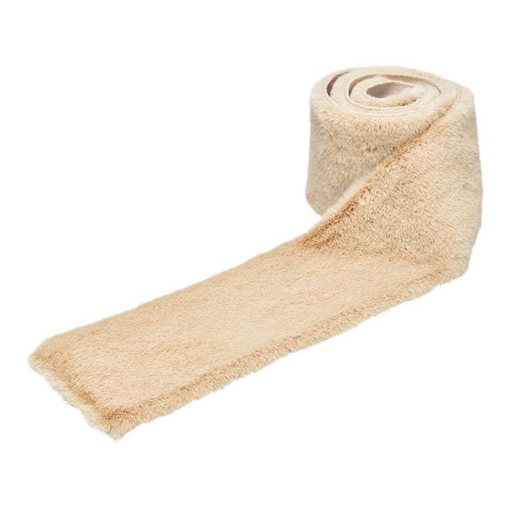 Runner in finta pelliccia di poliestere beige (L/A/P) 160x2x15cm per la vendita all'ingrosso da parte di Wurm