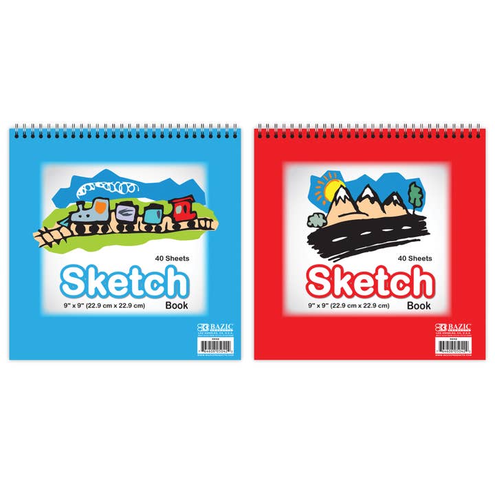 Sketch Pad Top Bound Spiral 9"X 9"(40 Ct.) for wholesale by BAZIC Products