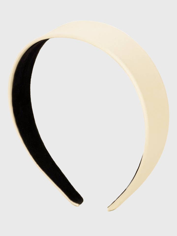 CinCin - Platte satijnen haarband in crème voor wholesale door Filippa Firenze