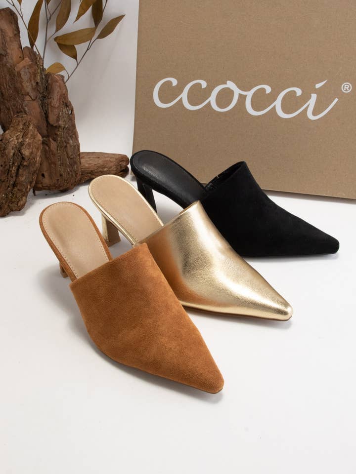 CCOCCI - Wholesale Low Heels - Women's - POINTED TOE SLIP ON LOW KITTEN HEEL7