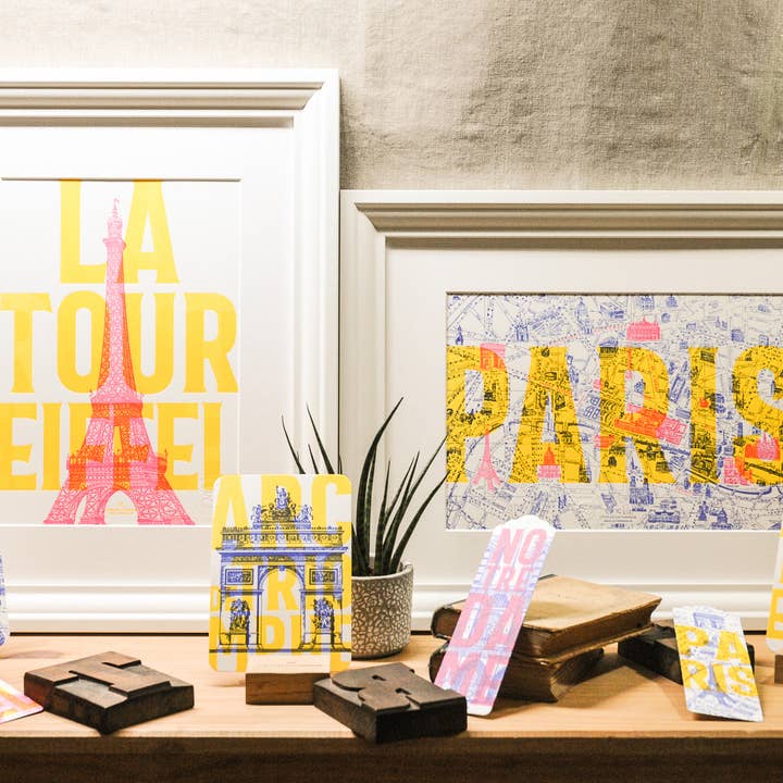 L'Atelier Letterpress - Wholesale Art Print - Letterpress Art Print Tour Eiffel (Paris, neon)8