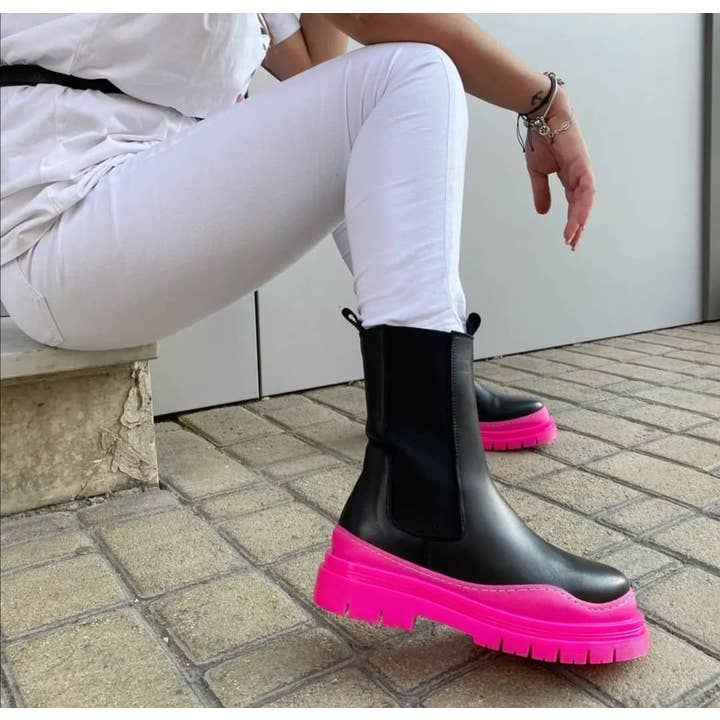 Alessandro Collection Italy – wholesale Chelseaboots – Dam – Kvinnokängor ALEX FLOU med fluorescerande sulor9