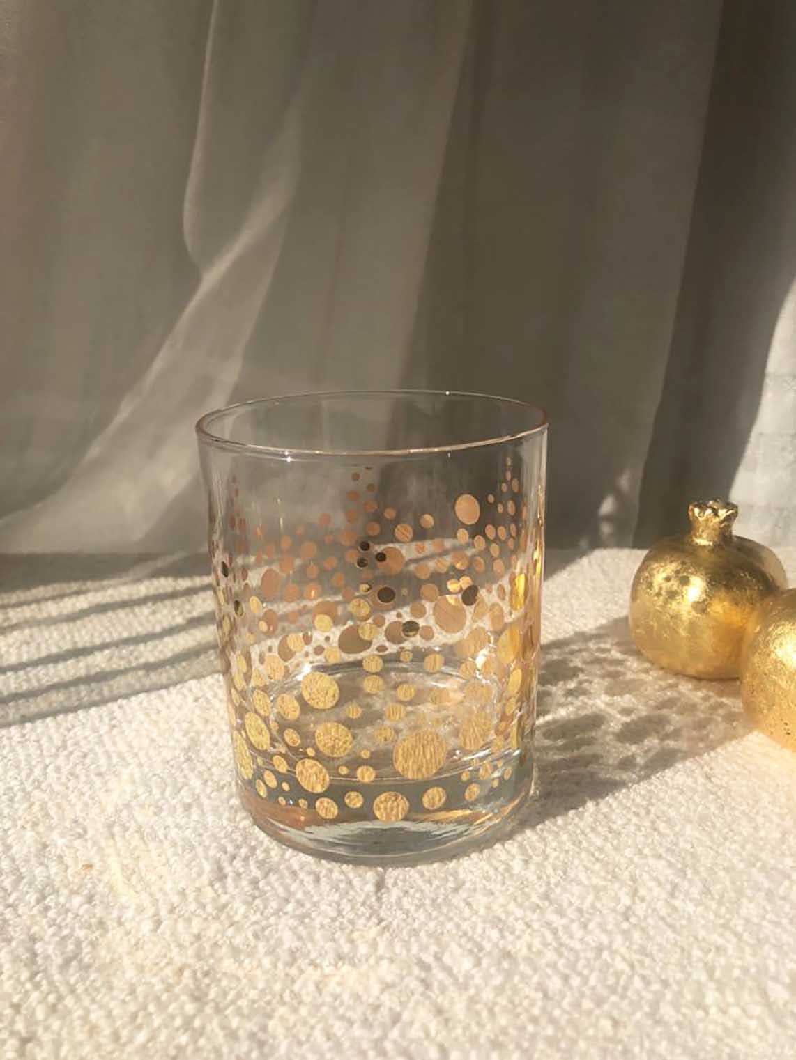 Scents and Feel - Vente Verres à cocktail/alcool - Lot de 6 spots à boire en or transparent2