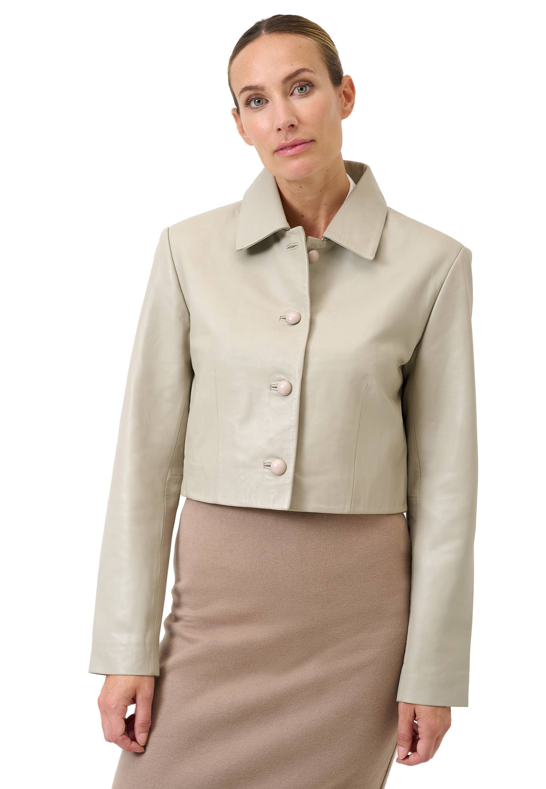 Ricano – wholesale Leather jacket – Women′s – Short Women's Bolero Yolanda - Lamb Nappa Leather6