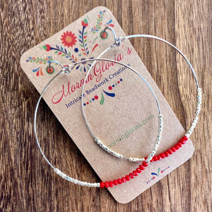 MorninGloria's - Wholesale Hoop Earrings - Crystal Beaded Hoop Earrings