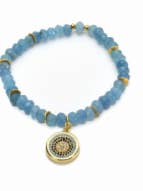 Collana Stretch Charm Rondelle Turq Blu Cielo per la vendita all'ingrosso da parte di Sigalie Jewelry