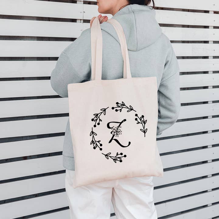 "Z" Letter Initials Canvas Tote Bag for wholesale by BAGANDCANVAS