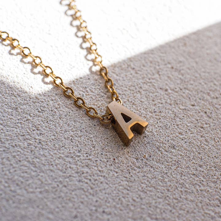 Initial Pendant Gold Necklace for wholesale by Faya & Co.
