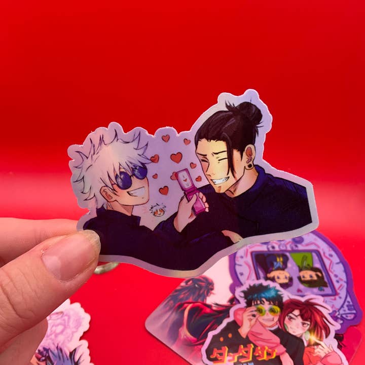 Gojo Geto telefonklistermärke Vattentät holografisk vinyl för wholesale av Elegant Potato Anime