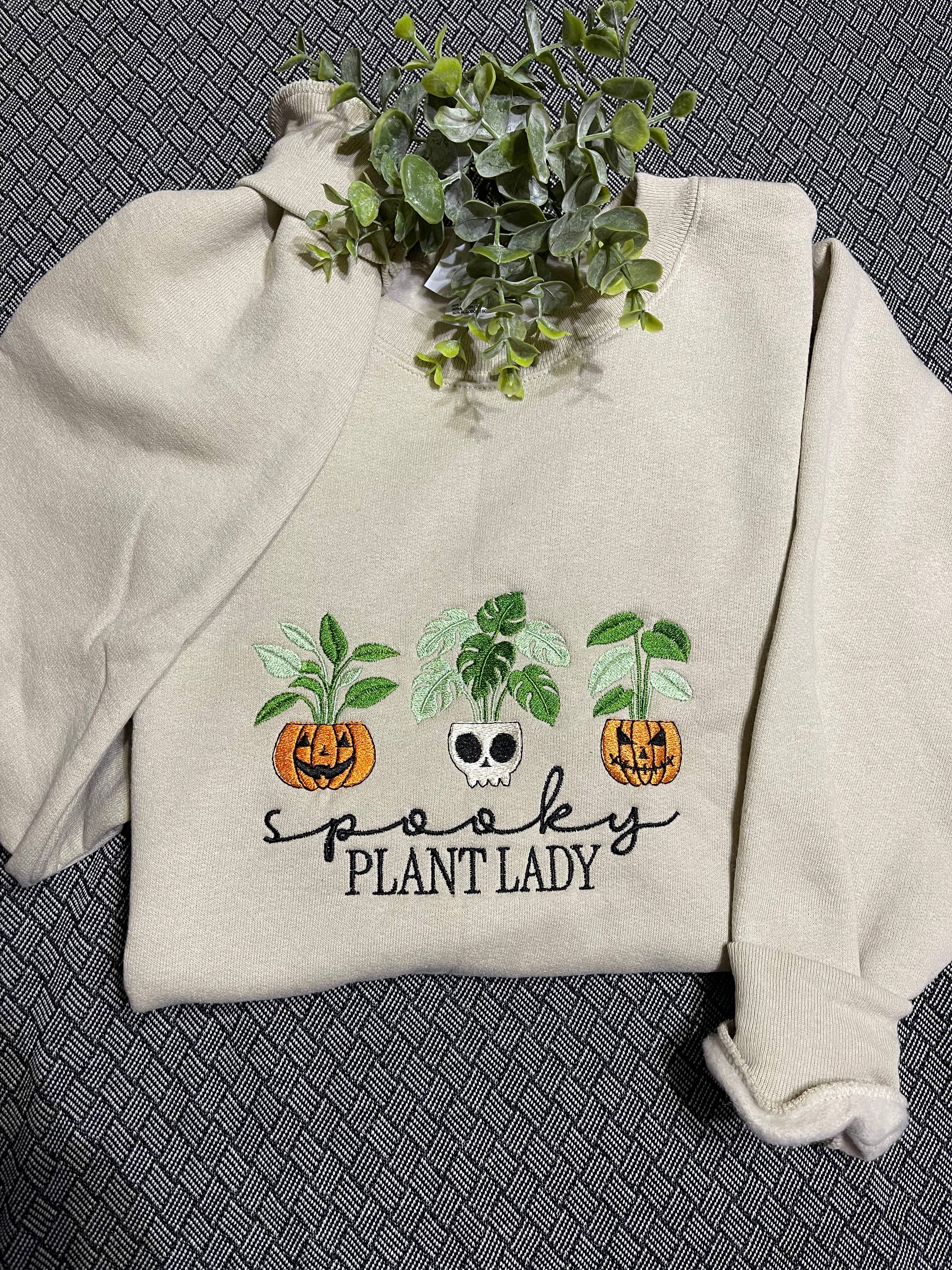 Basil & Burch – wholesale Sweatshirt – Women's – spooky plant lady embroidered crewneck. 2
