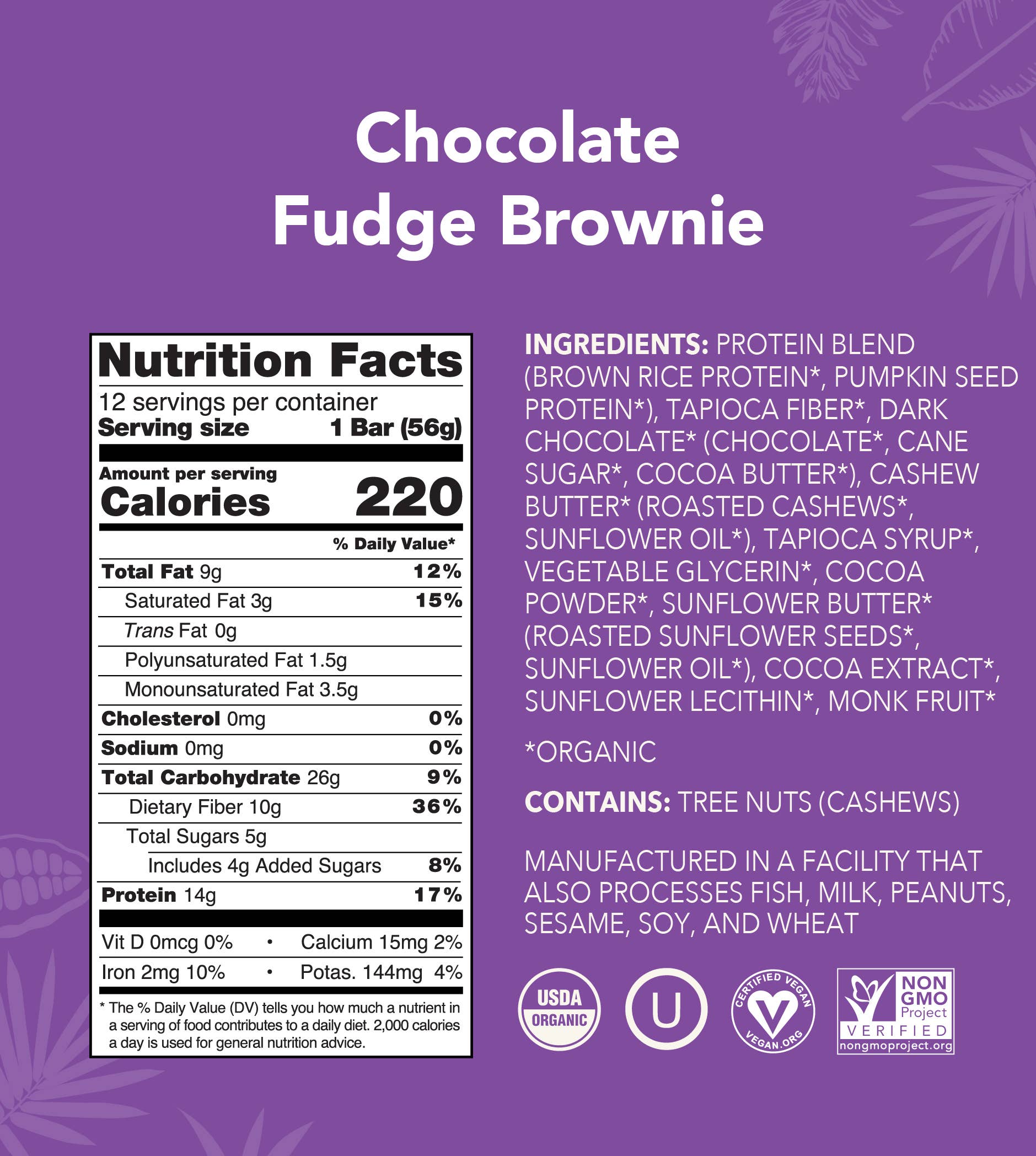 Aloha - Wholesale Snack Bar - Chocolate Fudge Brownie Protein Bar3