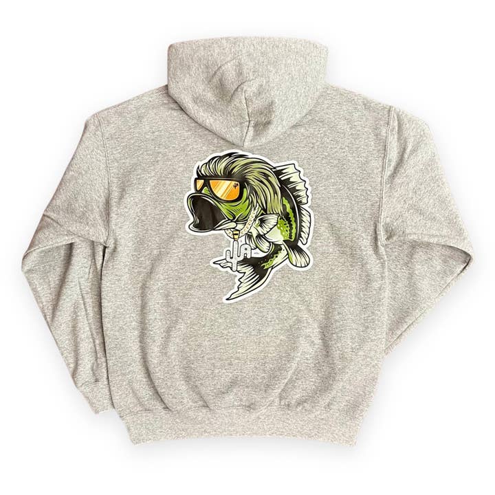 "Mullet Bass" - Sport Grey Adult Hoodie (2024) for wholesale by Cactus Alley Hat Co.
