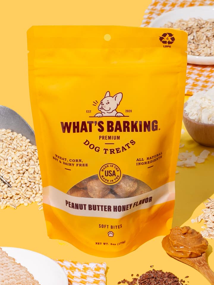 Peanut Butter Honey Dog Treats, 6oz Case for wholesale by What's Barking