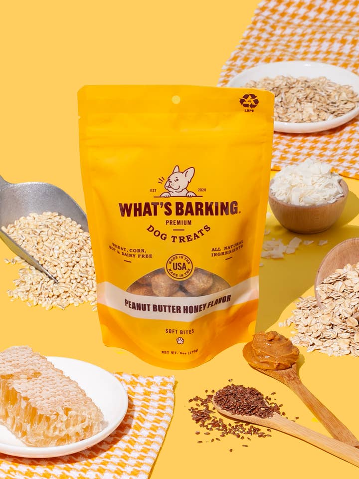 Peanut Butter Honey Dog Treats, 6oz Case for wholesale by What's Barking