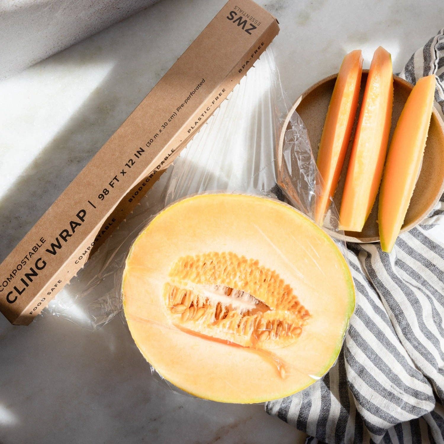 ZWS Essentials - Wholesale Food Storage Wrap/Bag - Compostable Cling Wrap2