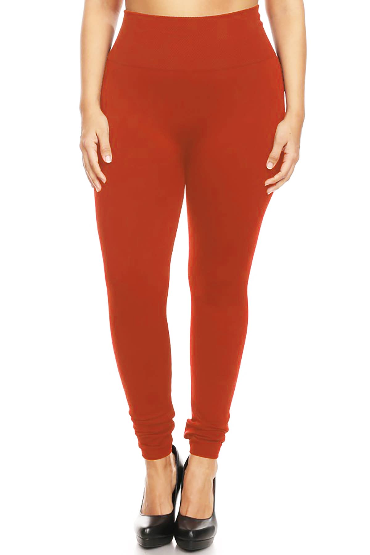 MOA COLLECTION - Wholesale Fashion Leggings - Women's - Women's Plus Size Banded Waist Leggings with Fleece Lining2