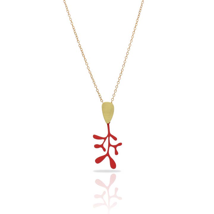 Kort Litet Hänge Korall Guldplätering för wholesale av RAS