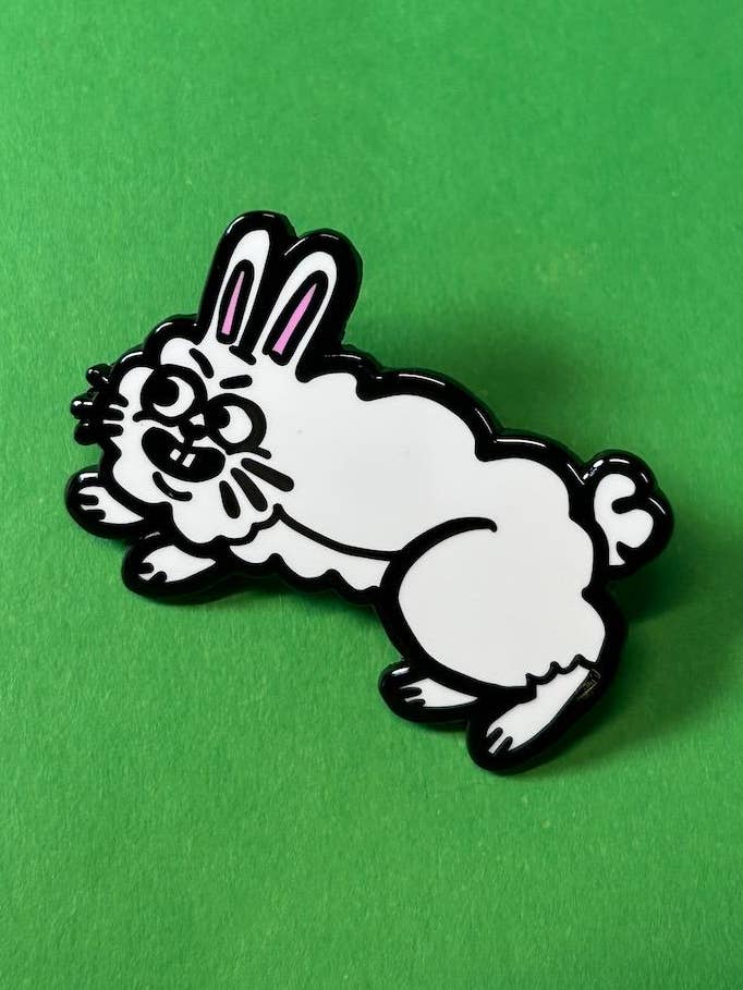 Badge Épinglette Émail Lapin Pearl Blanc pour la vente par 2B Or Not 2B