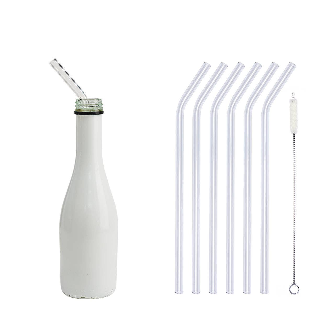 Glastrinkhalme by OPTITHERM - Wholesale Drinking Straw - 10 white glass drinking straws family ties Knorker guy with kink5