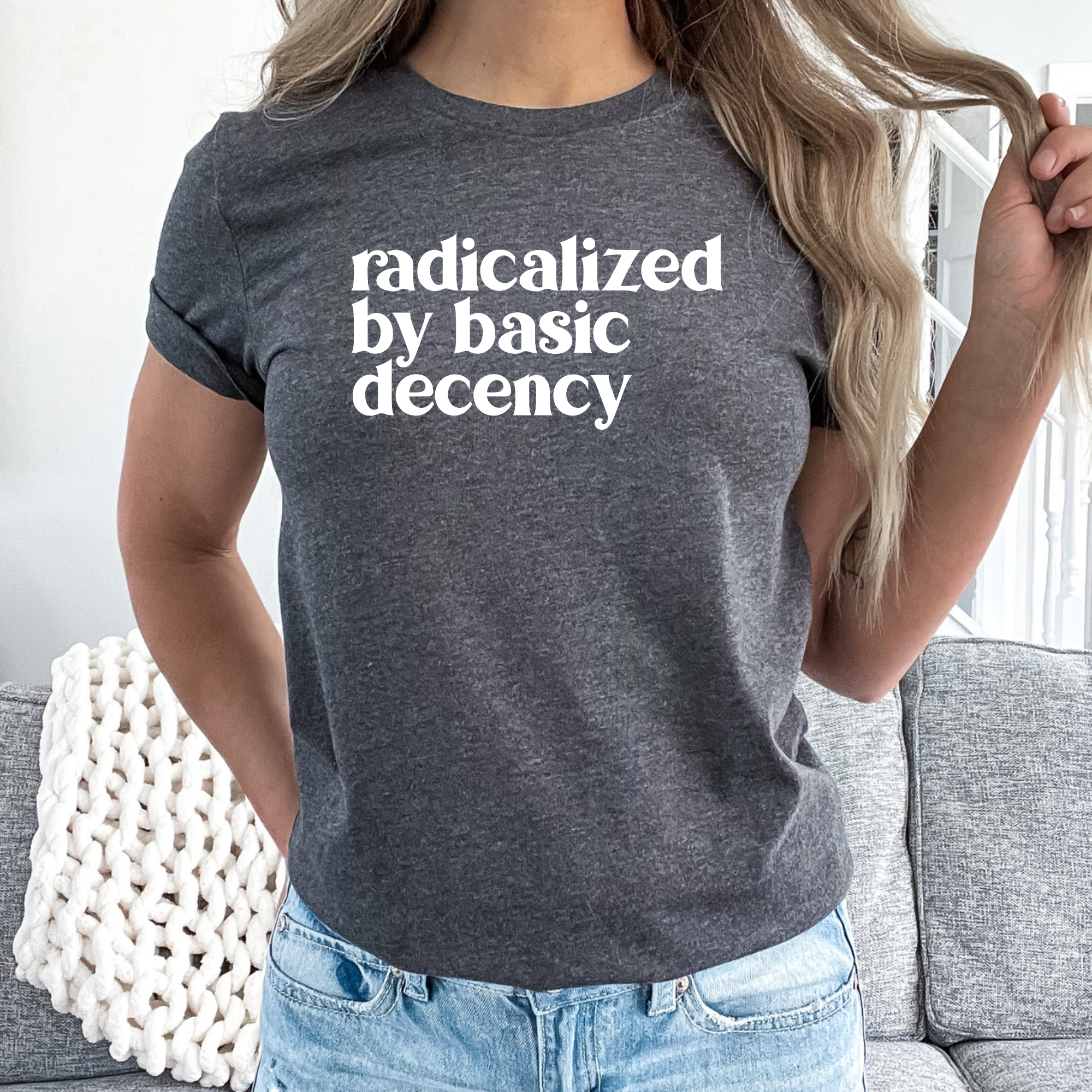 Eleven Fashion - Wholesale Screen Printed T-Shirt - Women's - Radicalized by Basic Decency Shirt0