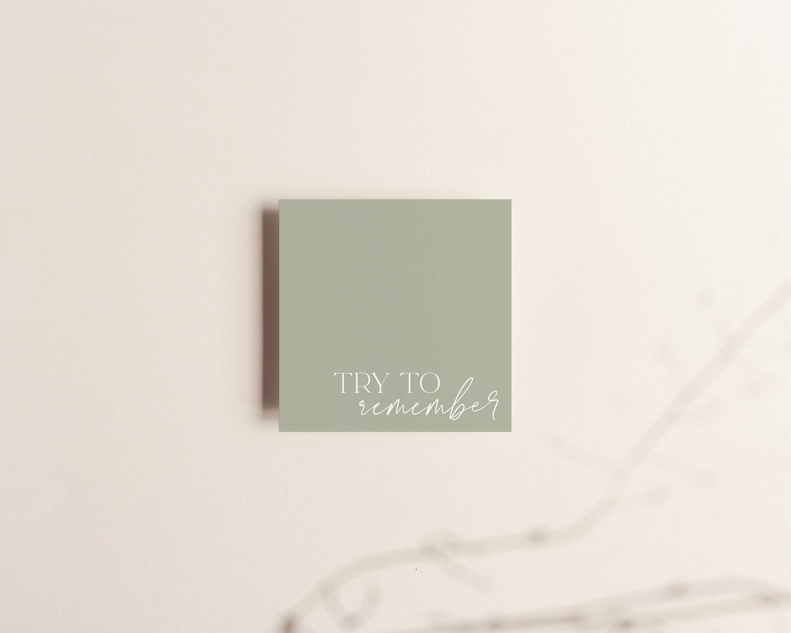 Creativien Studio - Wholesale Sticky Notes - Try to Remember Sticky Notes