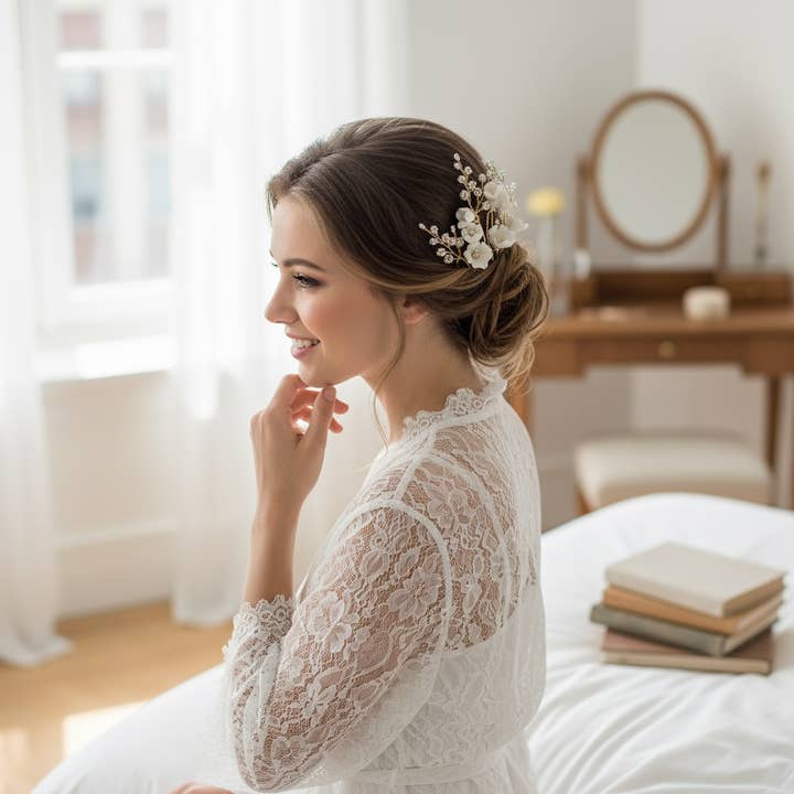 ATHENA COLLECTION - EXQUISITE BOUQUET HAIR PIN SET - GOLD for wholesale by Athena Bridal Jewellery