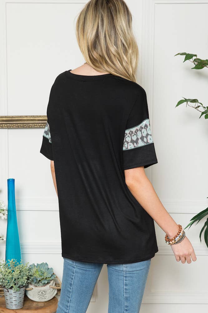 Celeste Clothing - Wholesale T-Shirt - Women's - LEOPARD PRINT OVERSIZED T-SHIRT -CT43705B6