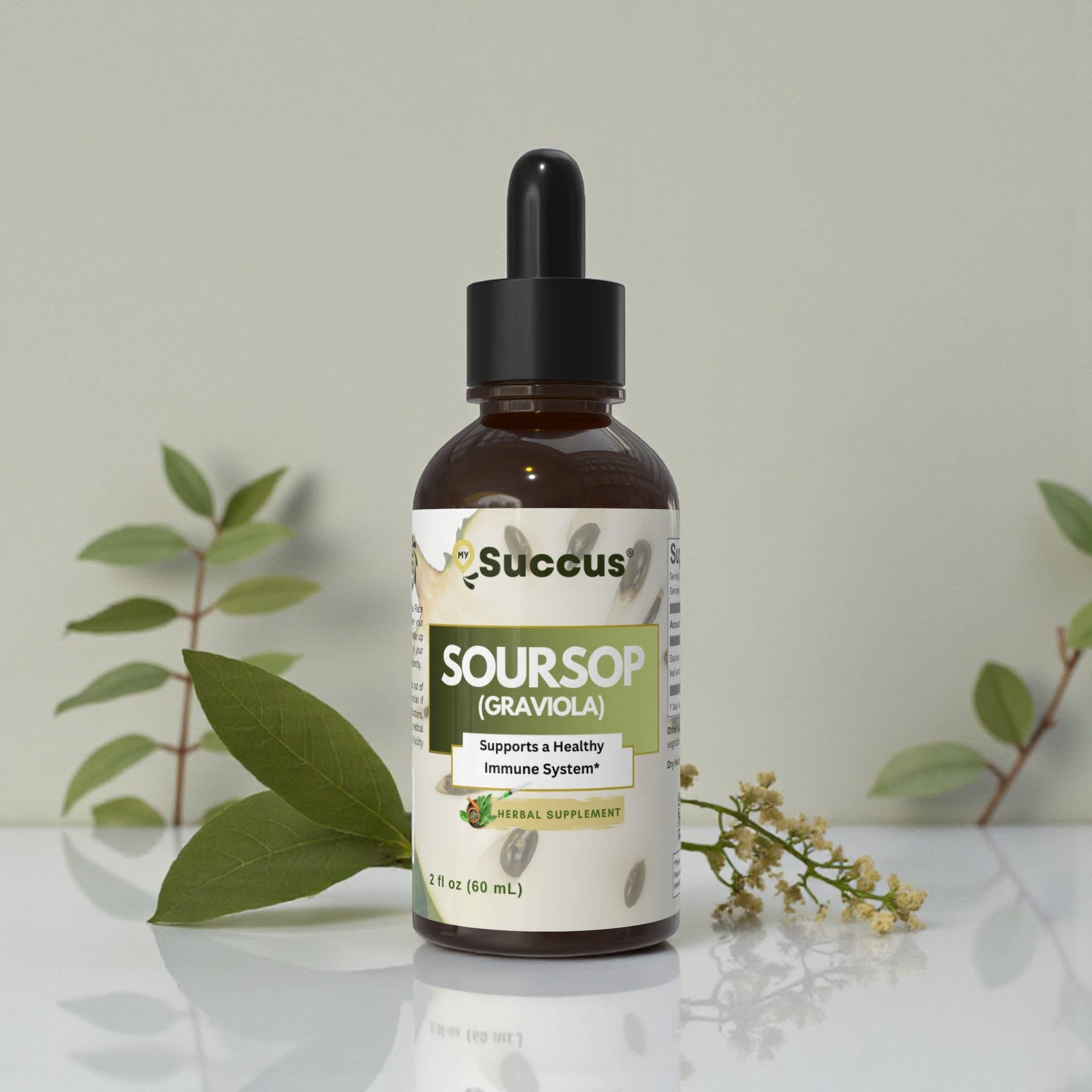 Succus - Vente Teinture - Teinture de Corossol (Graviola) | Extrait Herbacé de Corossol Premium