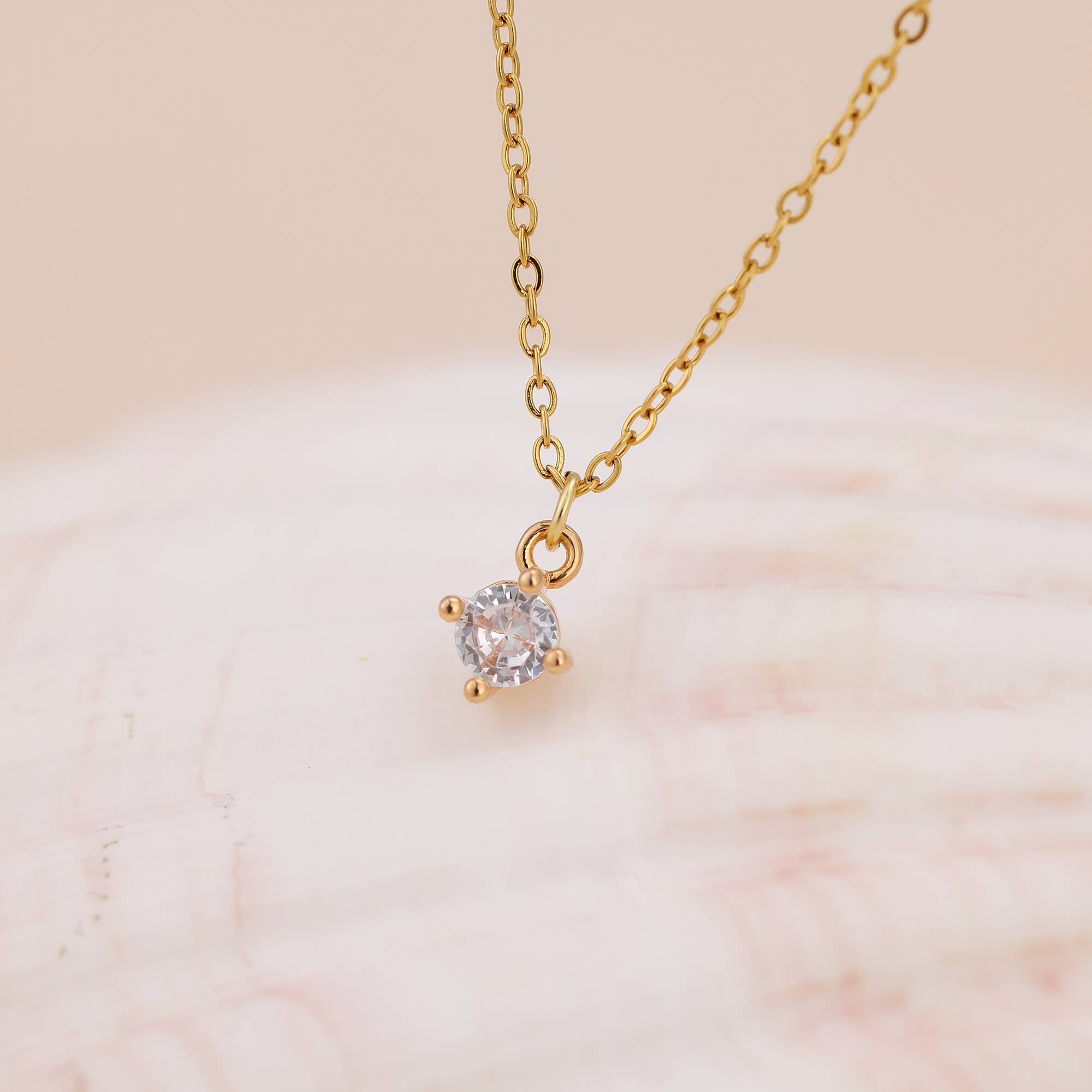 Melange Blanc - Wholesale Pendant/Charm Necklace - N017 solitaire pendant necklace, single diamond necklace2