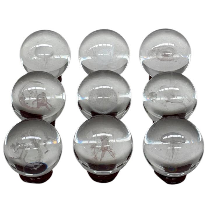 Alliz Trading - Wholesale Spiritual stone/crystal - 3D Glass Crystal Sphere with Etched Fairy Moon2