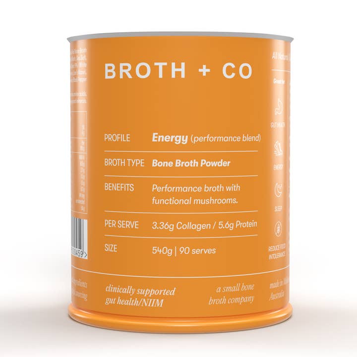 Energy Beef Bone Broth Powder 540 g - Pasture Raised for wholesale by Broth And Co.