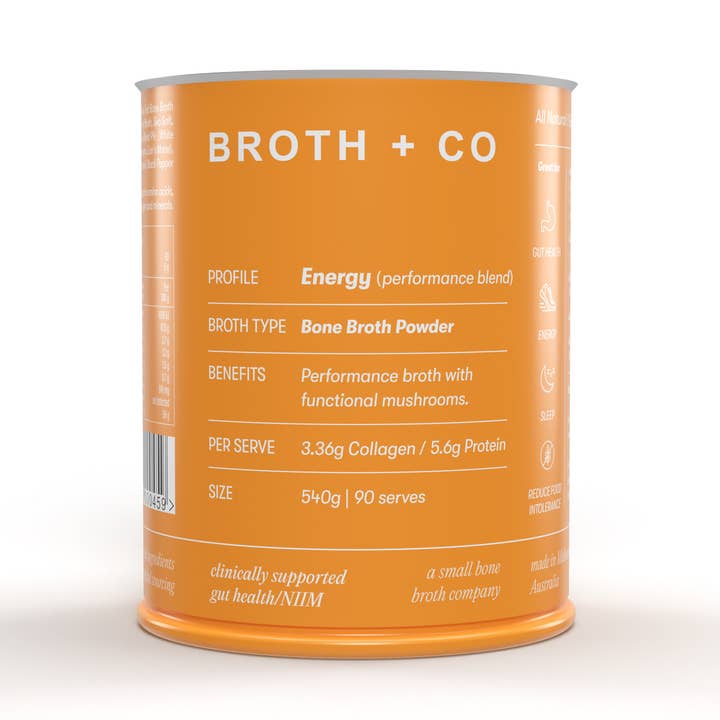 Energy Beef Bone Broth Powder 540 g - Pasture Raised for wholesale by Broth And Co.