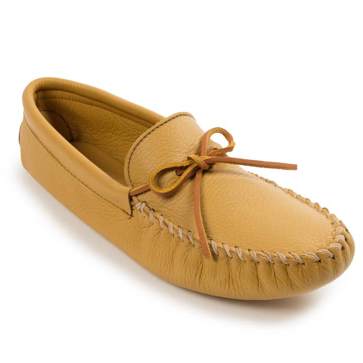 Men's Deerskin Leather Slip-On Moccasin Softsole Shoe for wholesale by Minnetonka