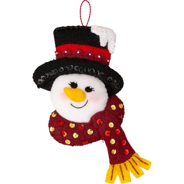 Plaid Crafts - Wholesale Craft Sewing Kit - Bucilla Snowman's Peppermint Collection 6 Felt Ornament Kit 7