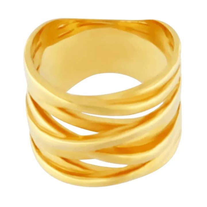 Anello Wrap It Impermeabile Courage Placcato in Oro 18K per la vendita all'ingrosso da parte di Dansk Copenhagen