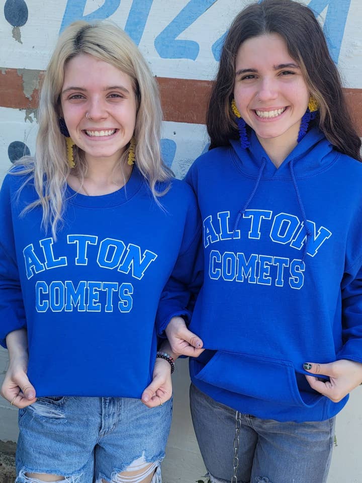 Custom Stadium Name Graphic Puff Ink Crew Sweatshirt for wholesale by Plain Apparel Tees