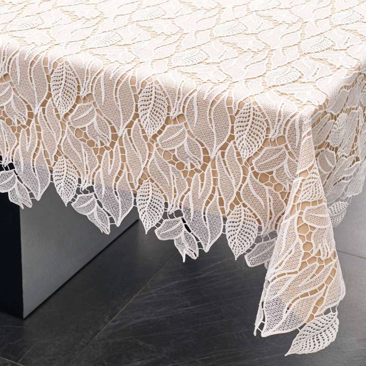 Waterdale Collection - Wholesale Tablecloth - Leaf Lace Tablecloth2